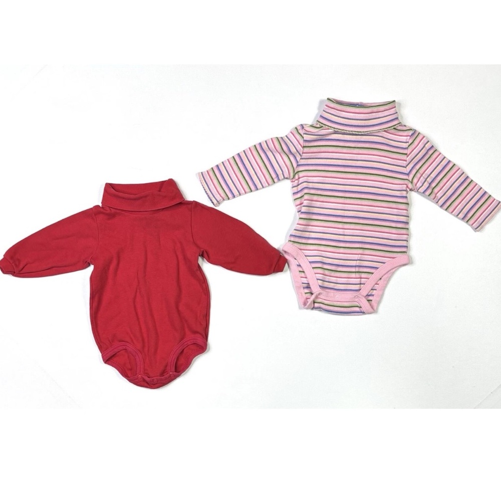 Vintage Baby Bodysuits Turtle Neck  Carters Gap Long Sleeve